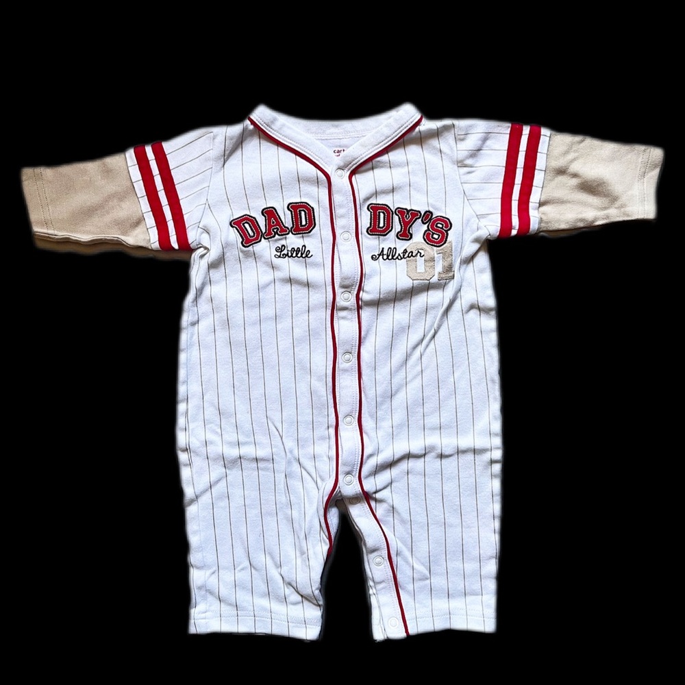 Infant boy baseball onesie
